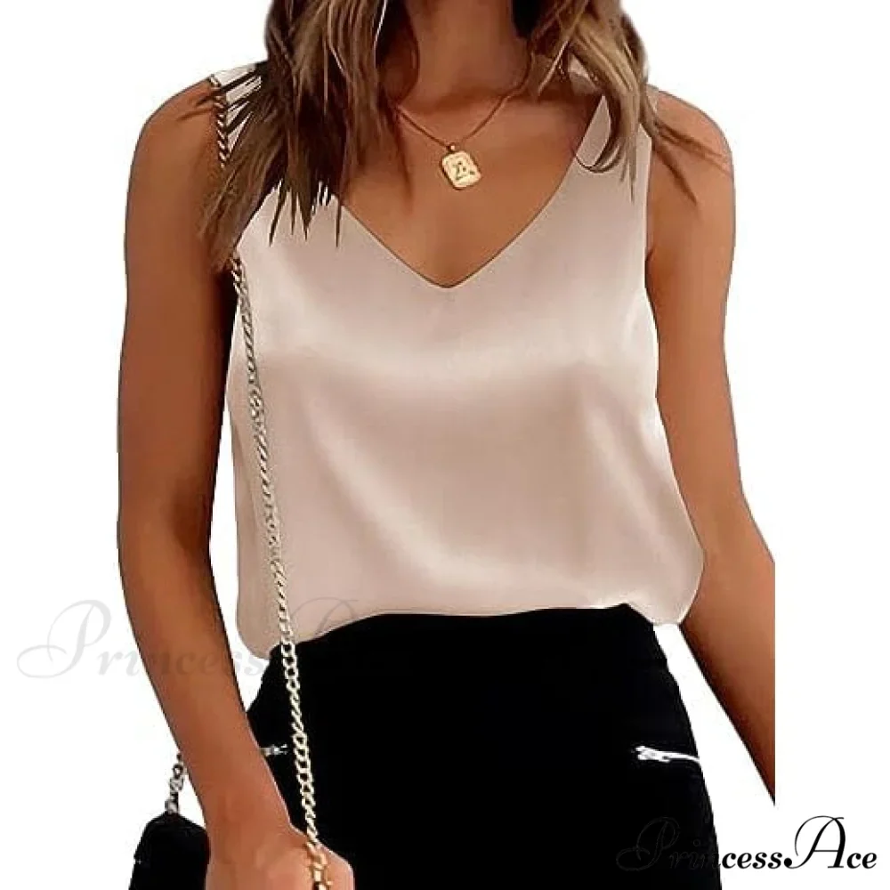 for Tops Silk Tank Satin Women - Image 6