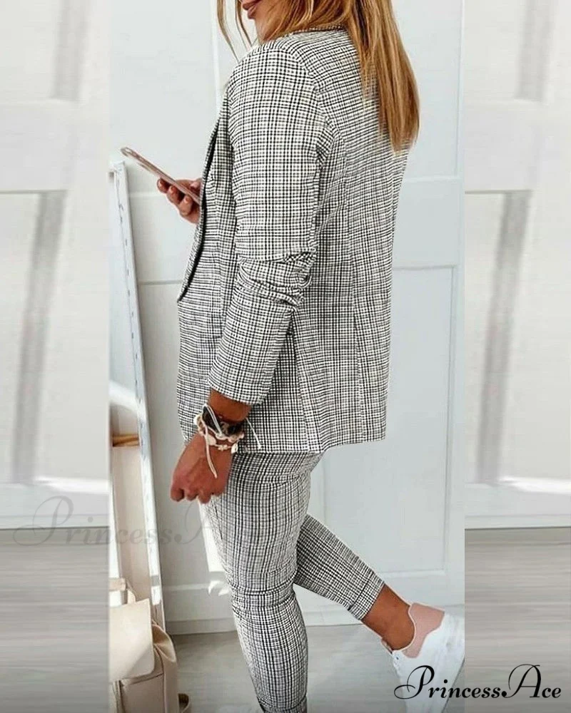 Plaid Comfortable Casual Women's Suit - Image 6