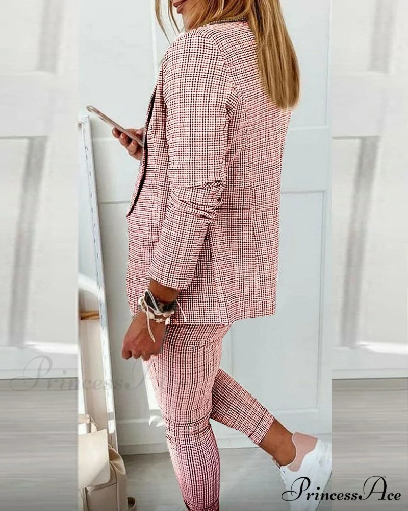 Plaid Comfortable Casual Women's Suit - Image 8
