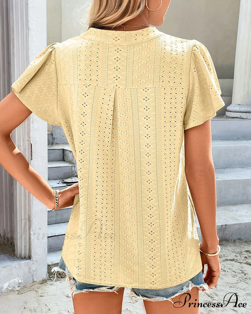 T-shirt Ruffle with V-neck Sleeves - Image 6