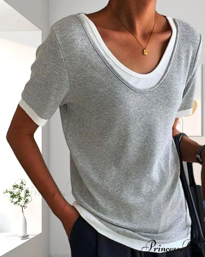 Casual Color Solid T-shirts - Image 2