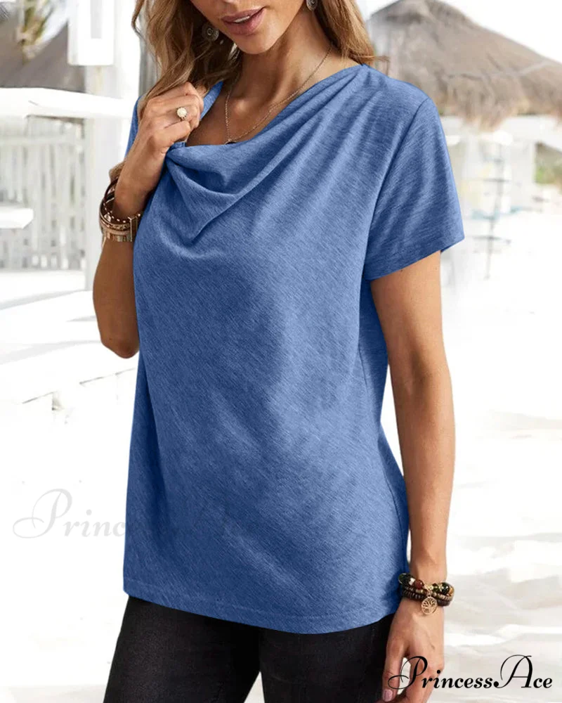 Brief T-shirt - Neck Cowl Sleeves - Image 10