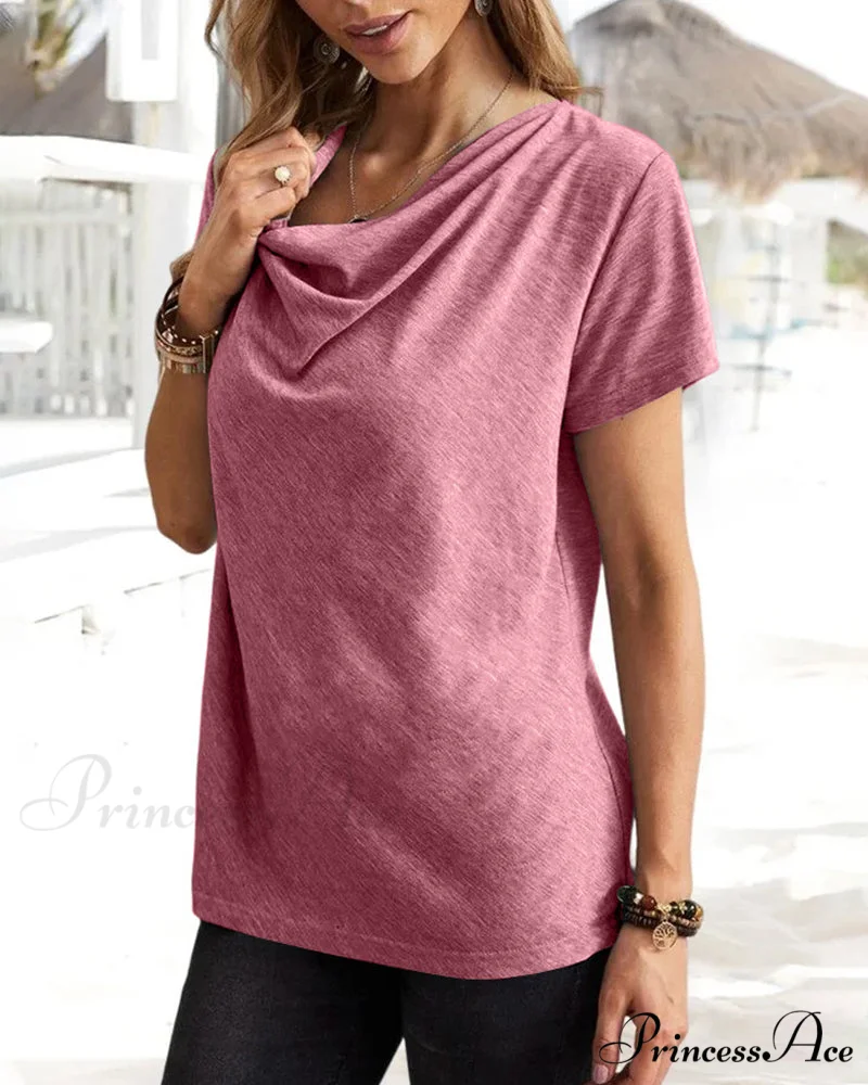 Brief T-shirt - Neck Cowl Sleeves - Image 2
