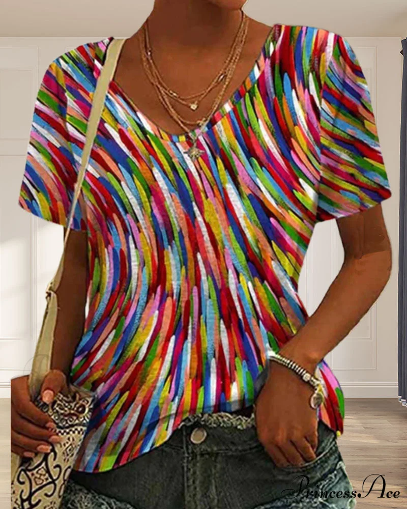 Neck Design Round Colorful T-Shirt - Image 4