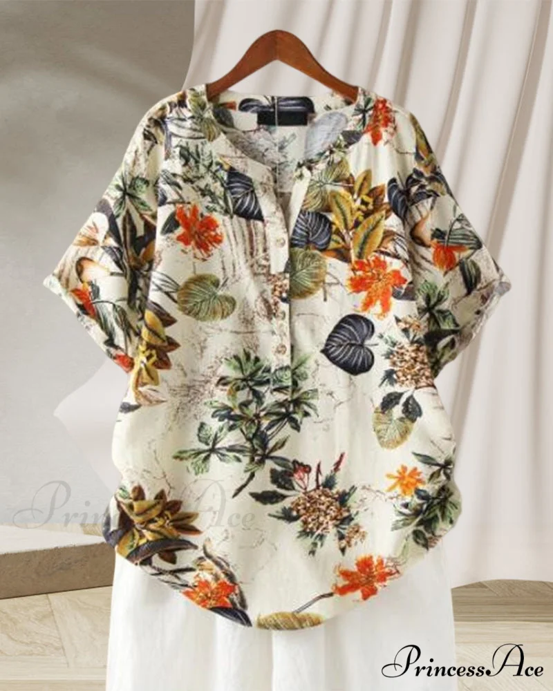 V-neck Patterned T-shirt - Image 3