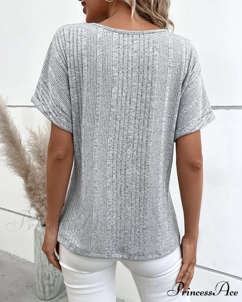 with Button Batwing Tee Arm Detail - Image 3