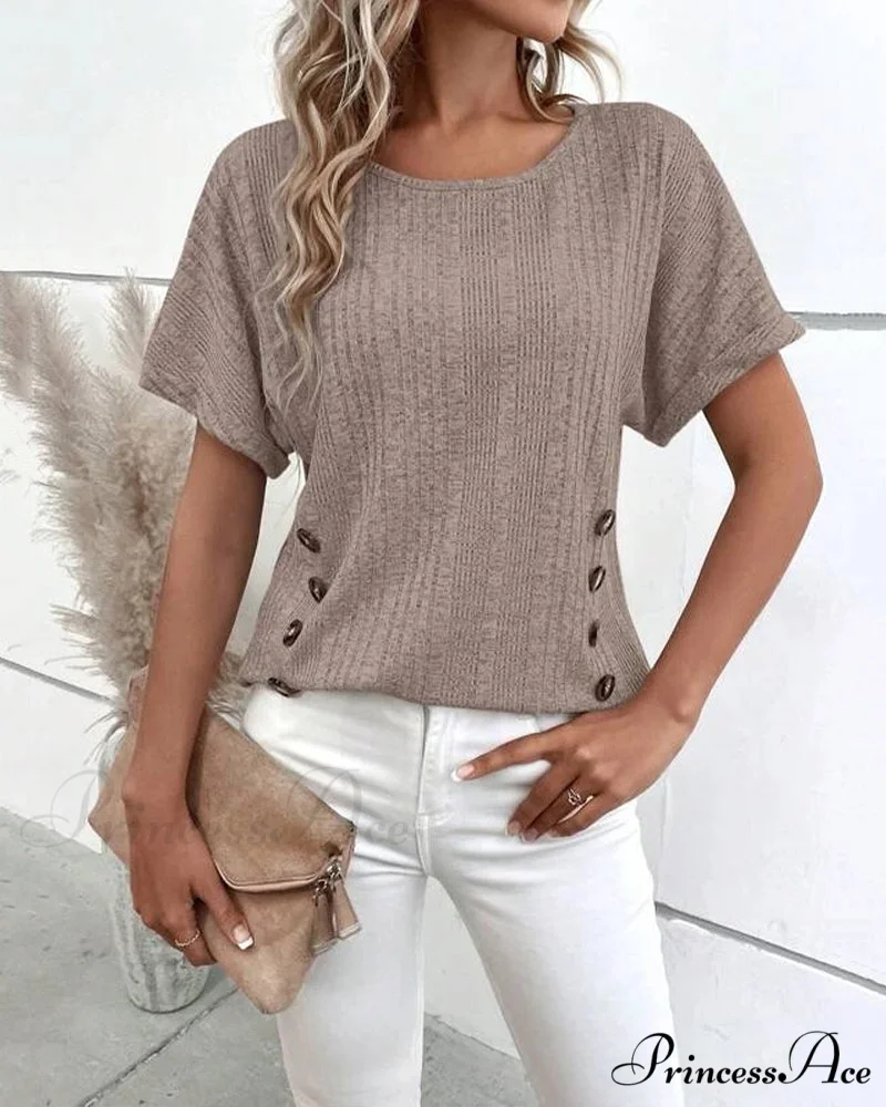 with Button Batwing Tee Arm Detail - Image 6