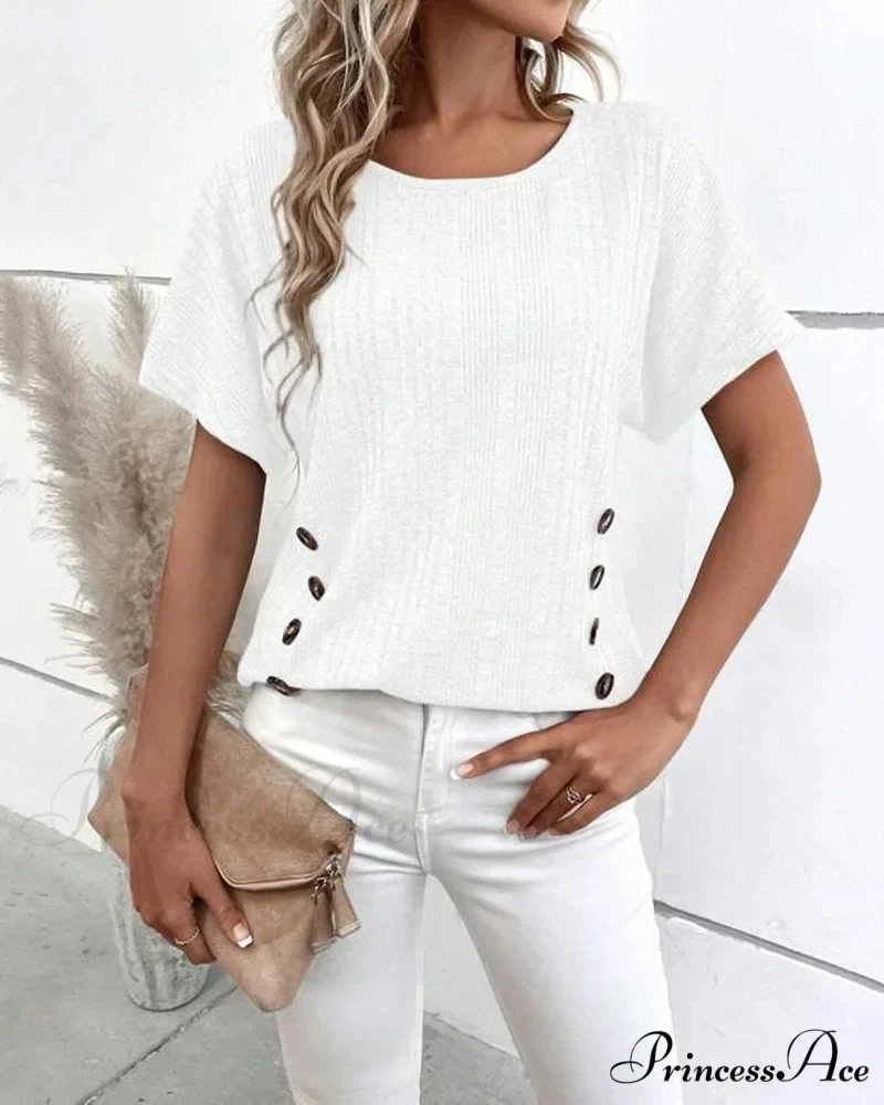 with Button Batwing Tee Arm Detail - Image 7