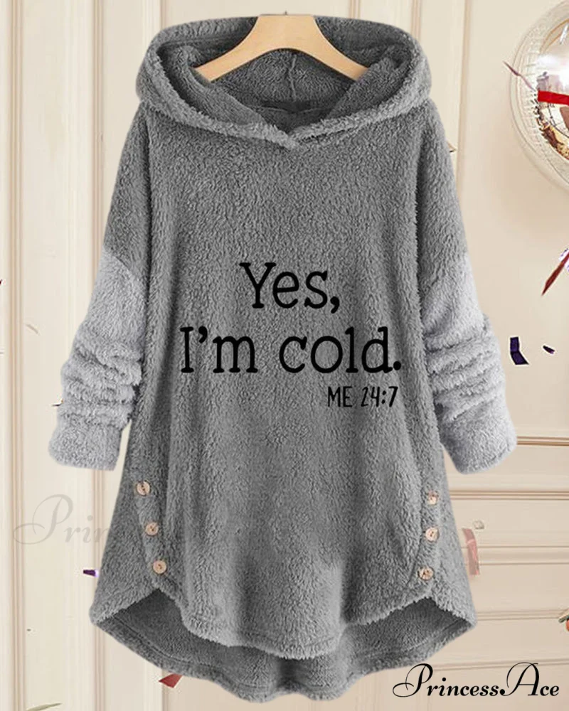 Arm Long Hoodie Top Tunic Casual with Print - Image 4