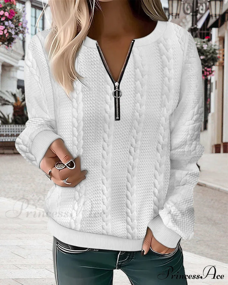 round Zipper sweatshirt with neck - Image 2
