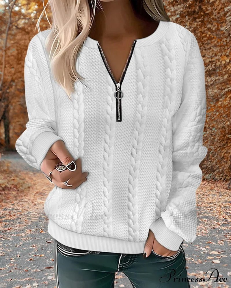 round Zipper sweatshirt with neck - Image 4