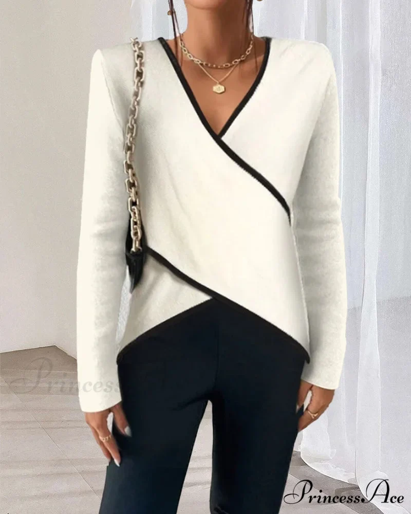 V-neck with crossover sweater design - Image 2