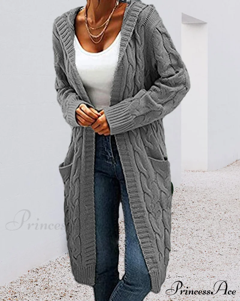 Solid Long Color Cardigan - Image 2