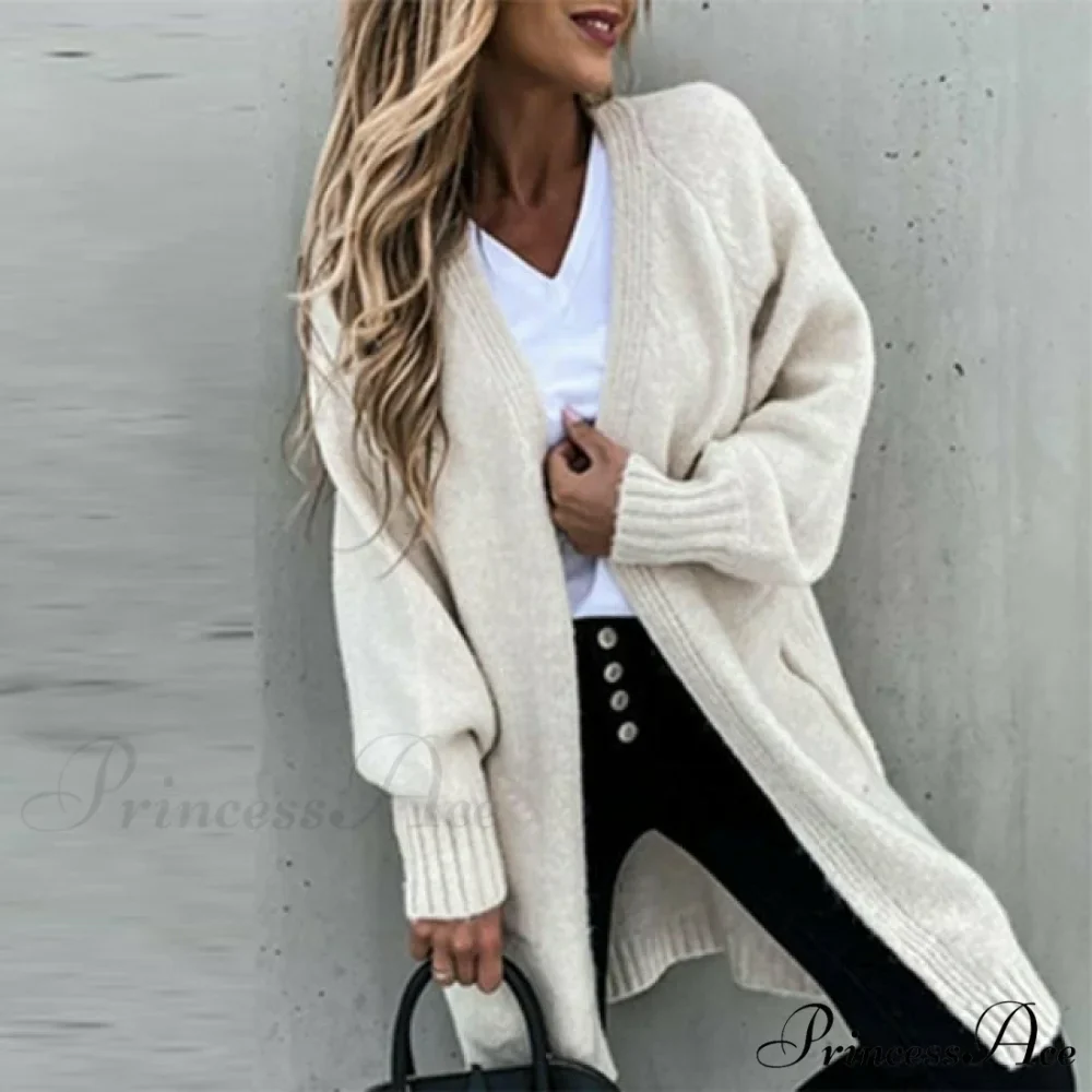 Loose Solid Casual Cardigan - Image 2