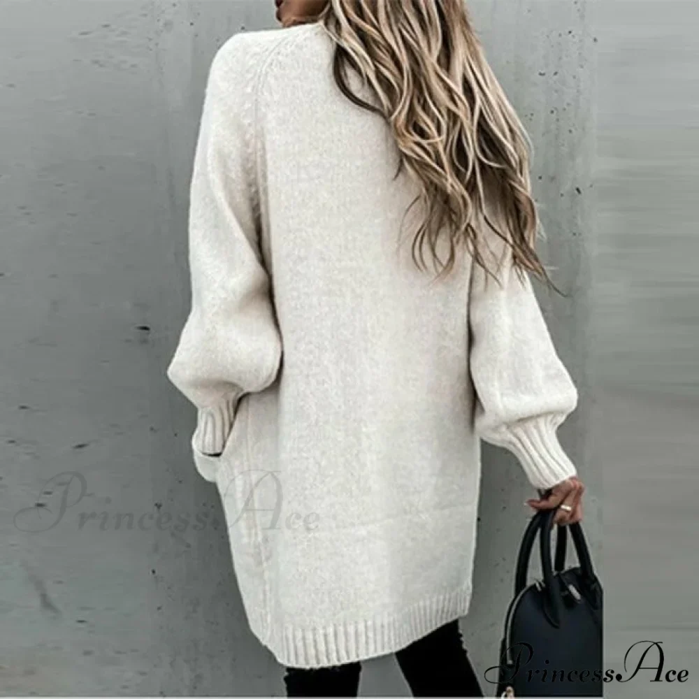 Loose Solid Casual Cardigan - Image 3