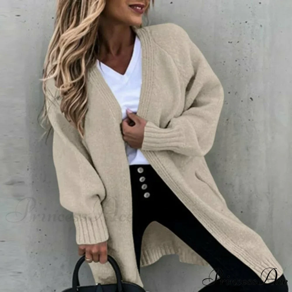 Loose Solid Casual Cardigan - Image 5