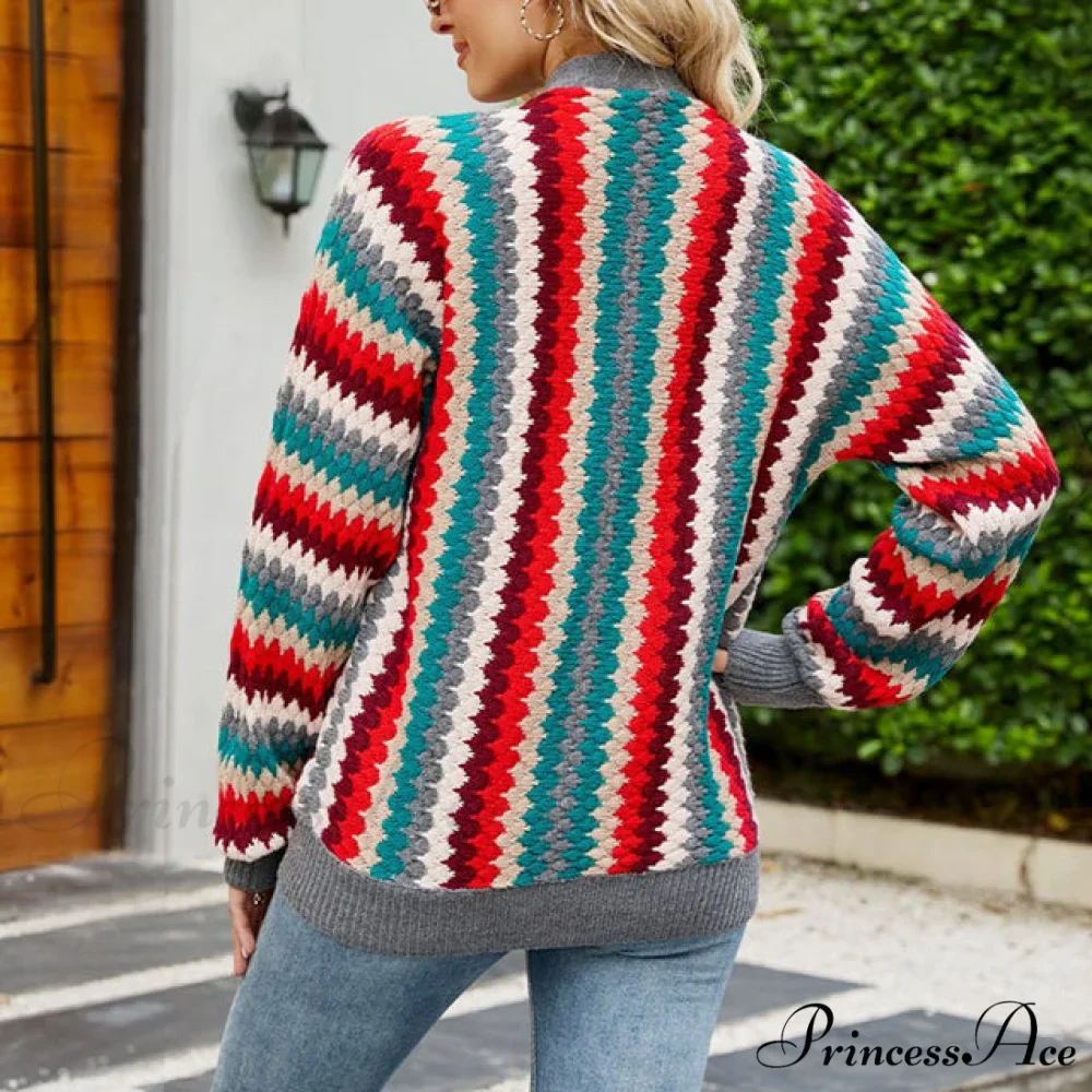 Colorful Knitted Cardigan - Image 2