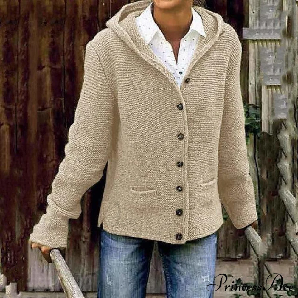 Knitted Hooded Vintage Cardigan - Image 3