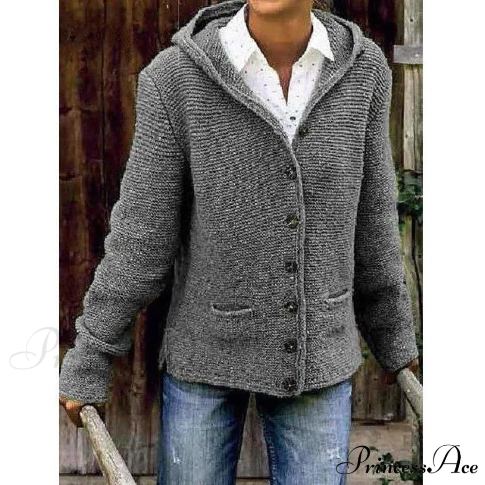 Knitted Hooded Vintage Cardigan - Image 5