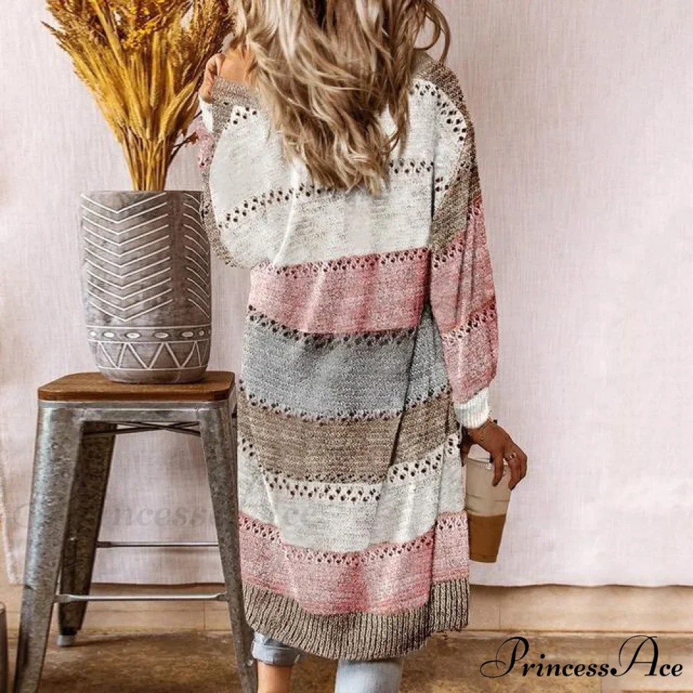 Striped Patchwork Cardigan - Image 2