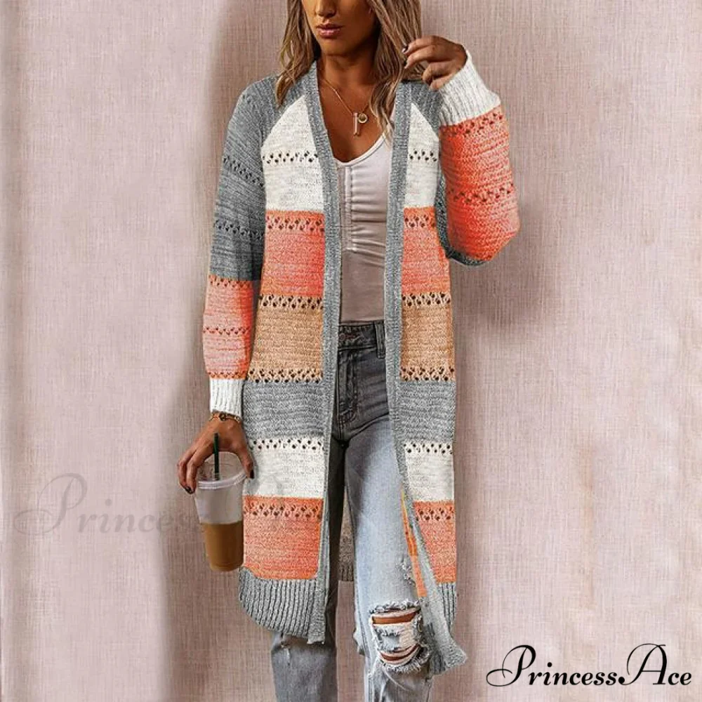 Striped Patchwork Cardigan - Image 3