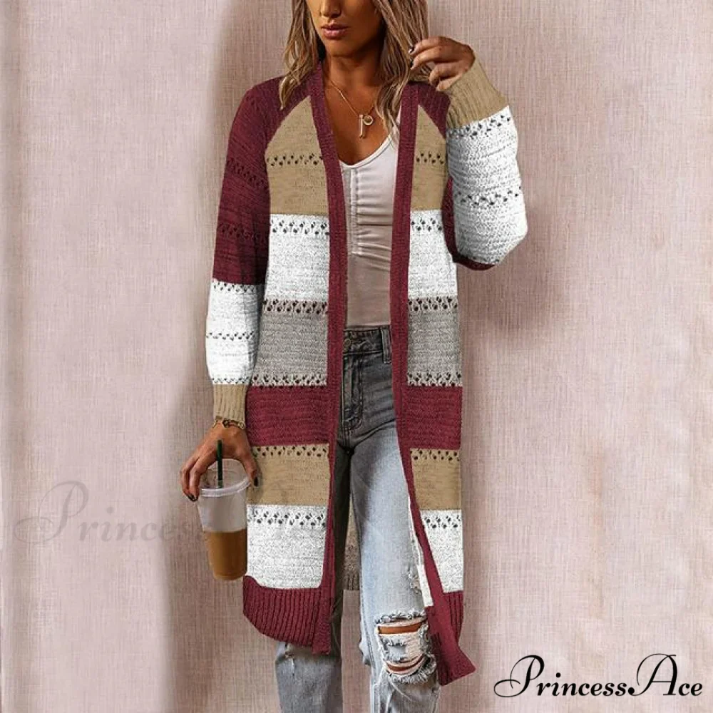 Striped Patchwork Cardigan - Image 4