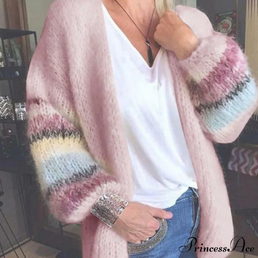 Knitted Striped Cardigan - Image 3