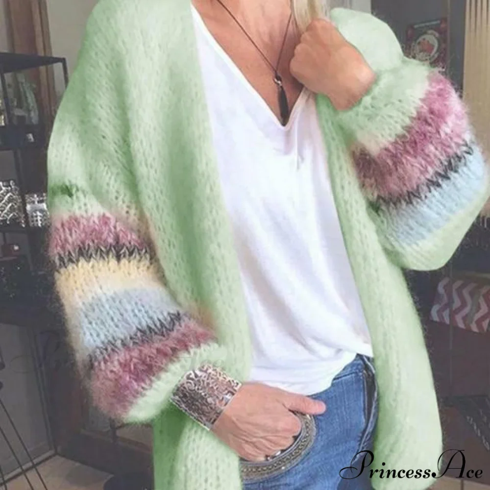 Knitted Striped Cardigan - Image 4