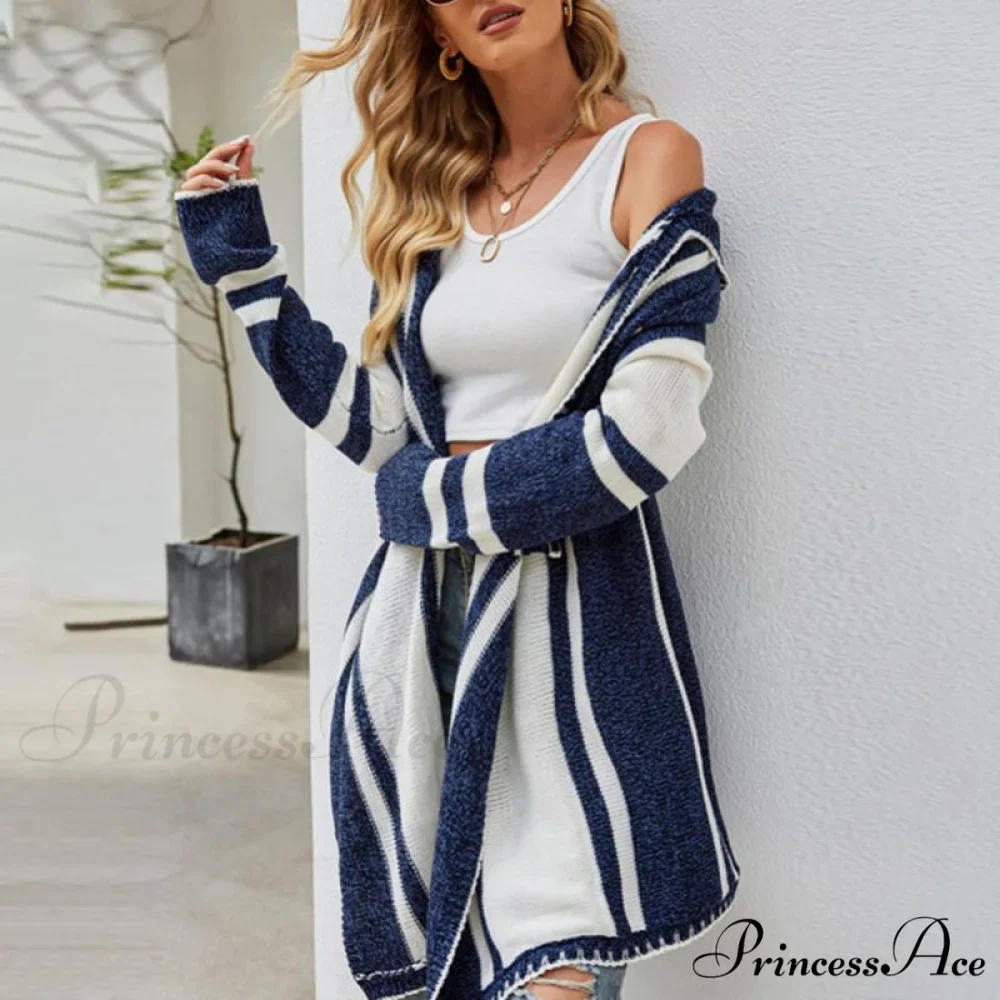 Striped Hooded Cardigan - Image 14