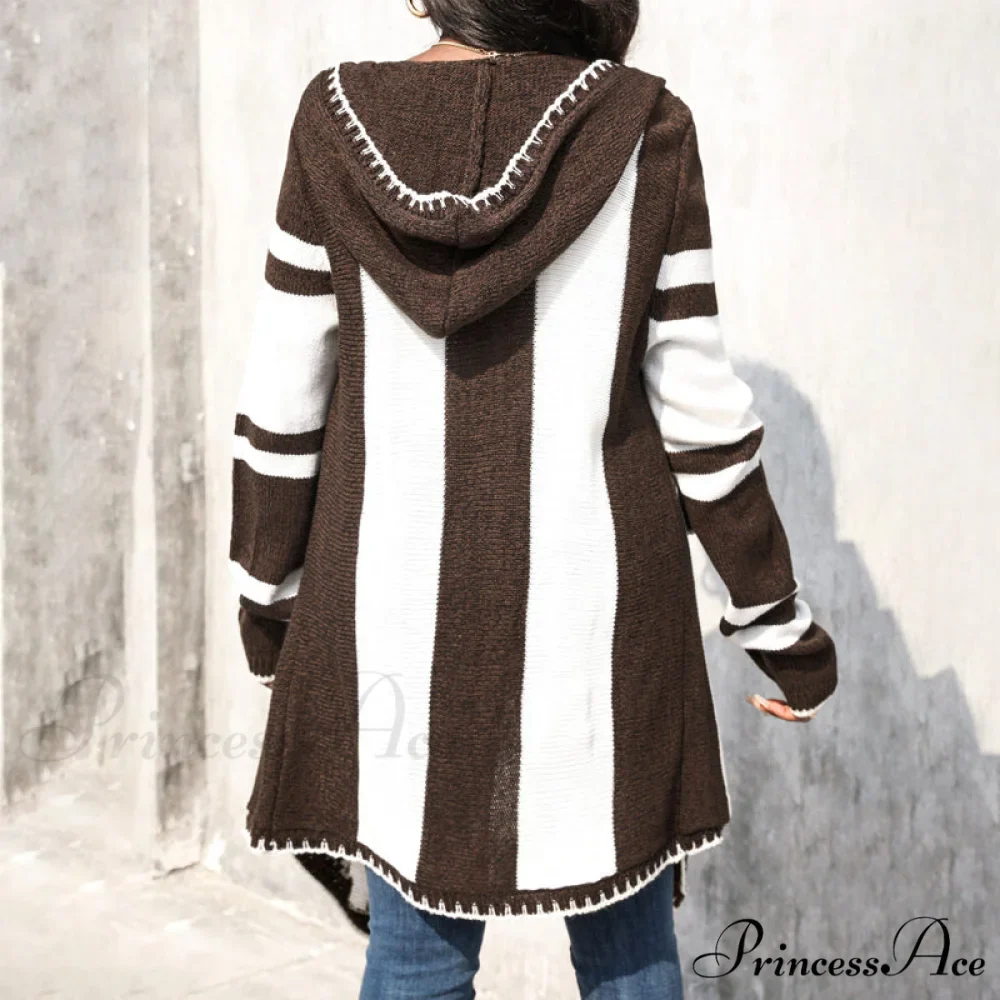 Striped Hooded Cardigan - Image 2