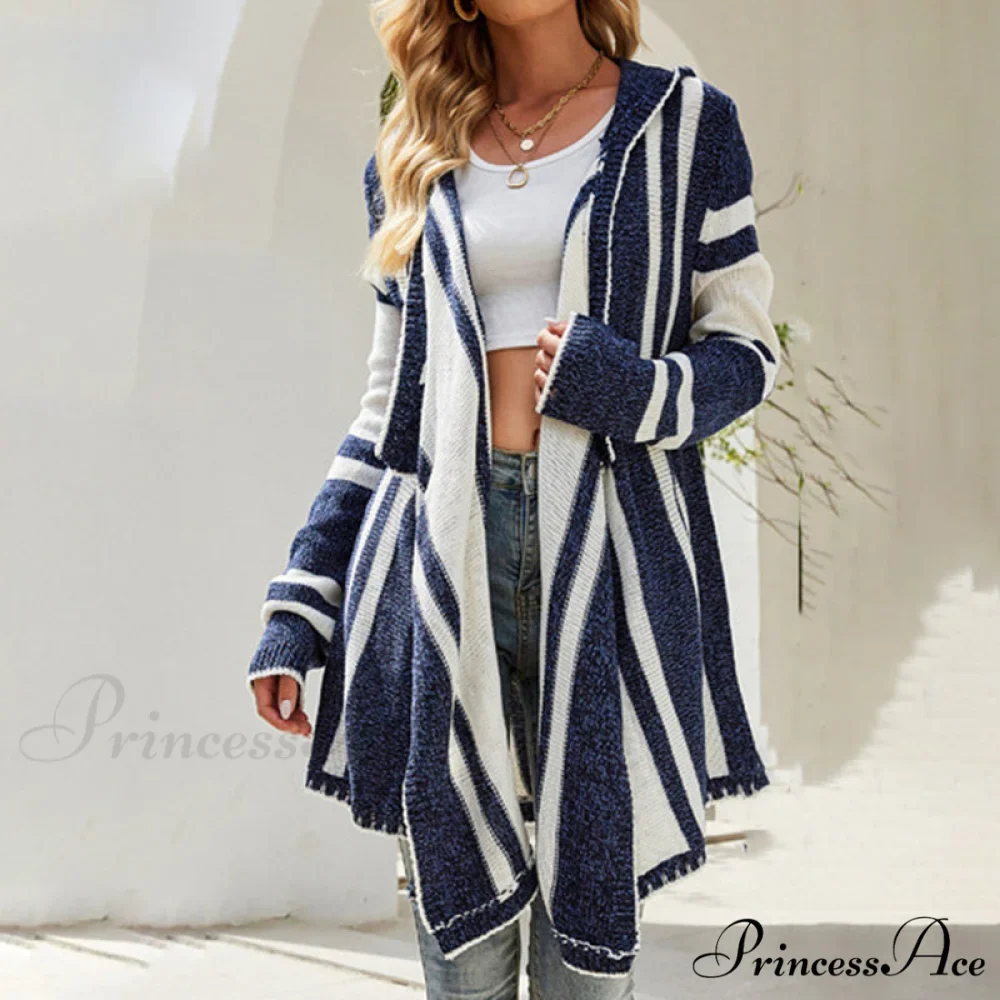 Striped Hooded Cardigan - Image 9