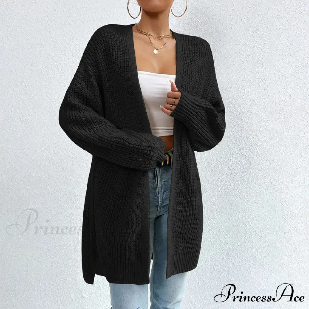 Colour Knitted Solid Cardigan - Image 11