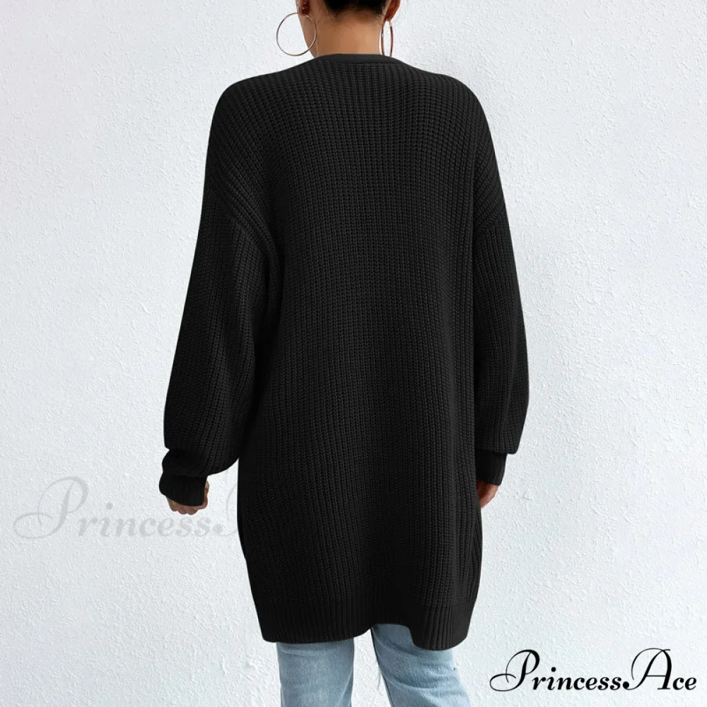 Colour Knitted Solid Cardigan - Image 12