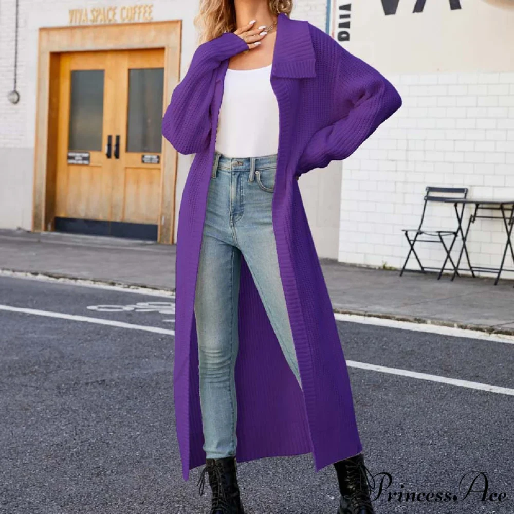 Long Colour Solid Cardigan - Image 10
