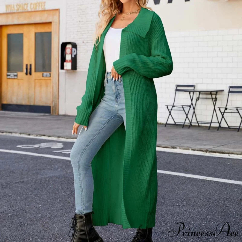 Long Colour Solid Cardigan - Image 14