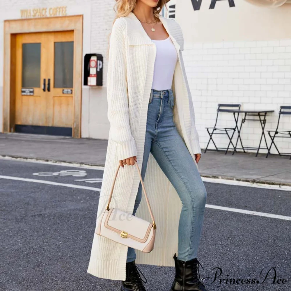 Long Colour Solid Cardigan - Image 4
