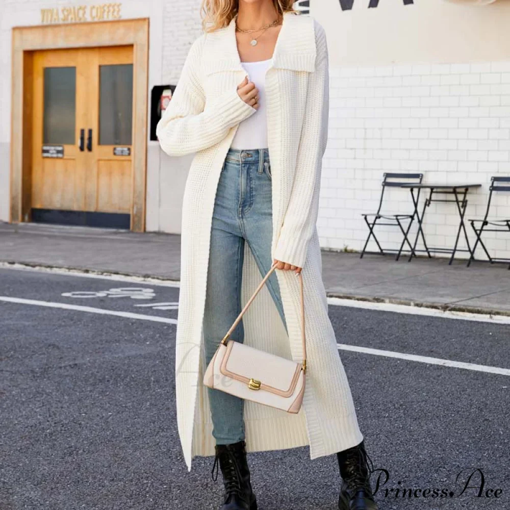 Long Colour Solid Cardigan - Image 5