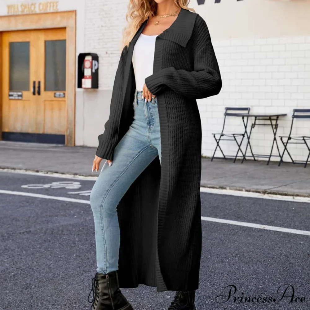 Long Colour Solid Cardigan - Image 8
