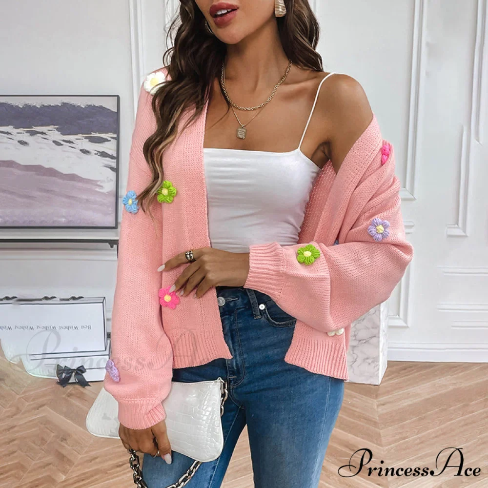 Flowered Knitted Cardigan - Image 12