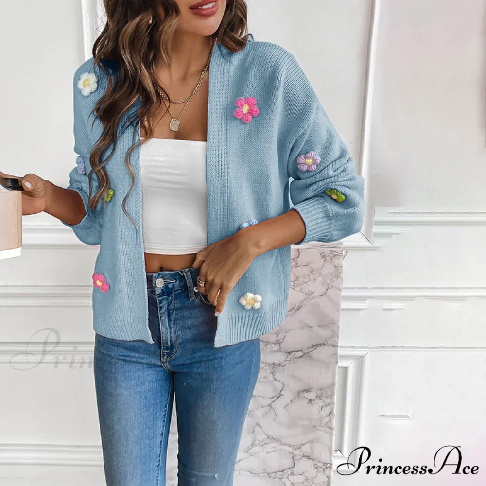 Flowered Knitted Cardigan - Image 2