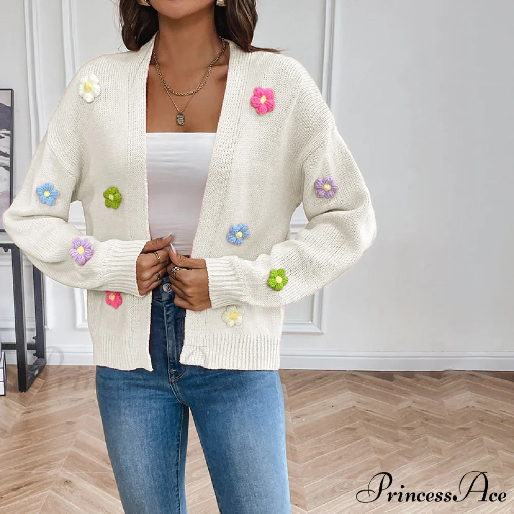 Flowered Knitted Cardigan - Image 4