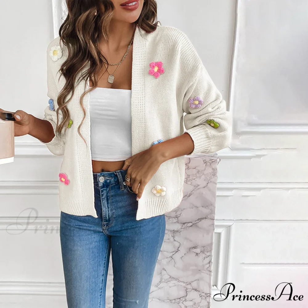 Flowered Knitted Cardigan - Image 5