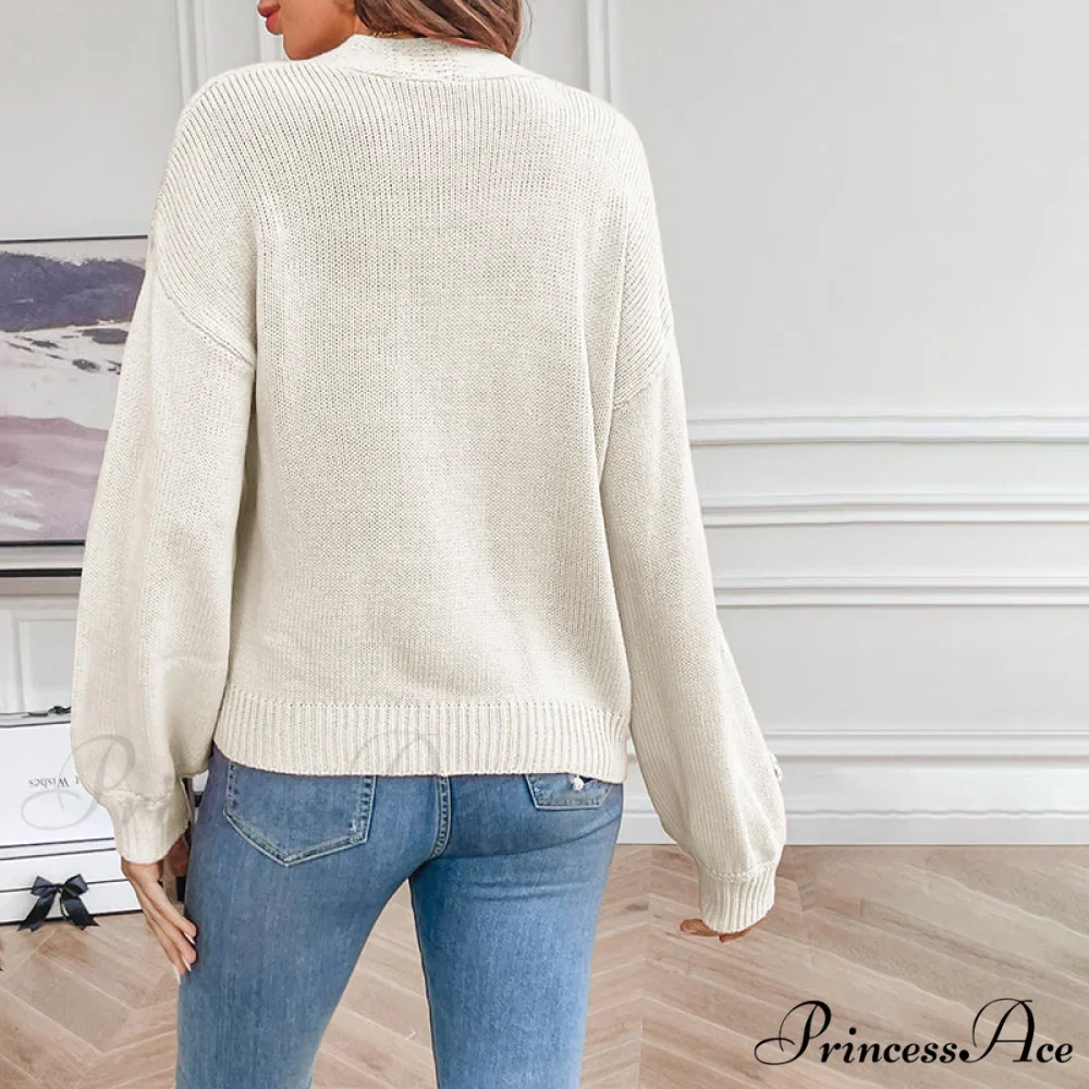 Flowered Knitted Cardigan - Image 6