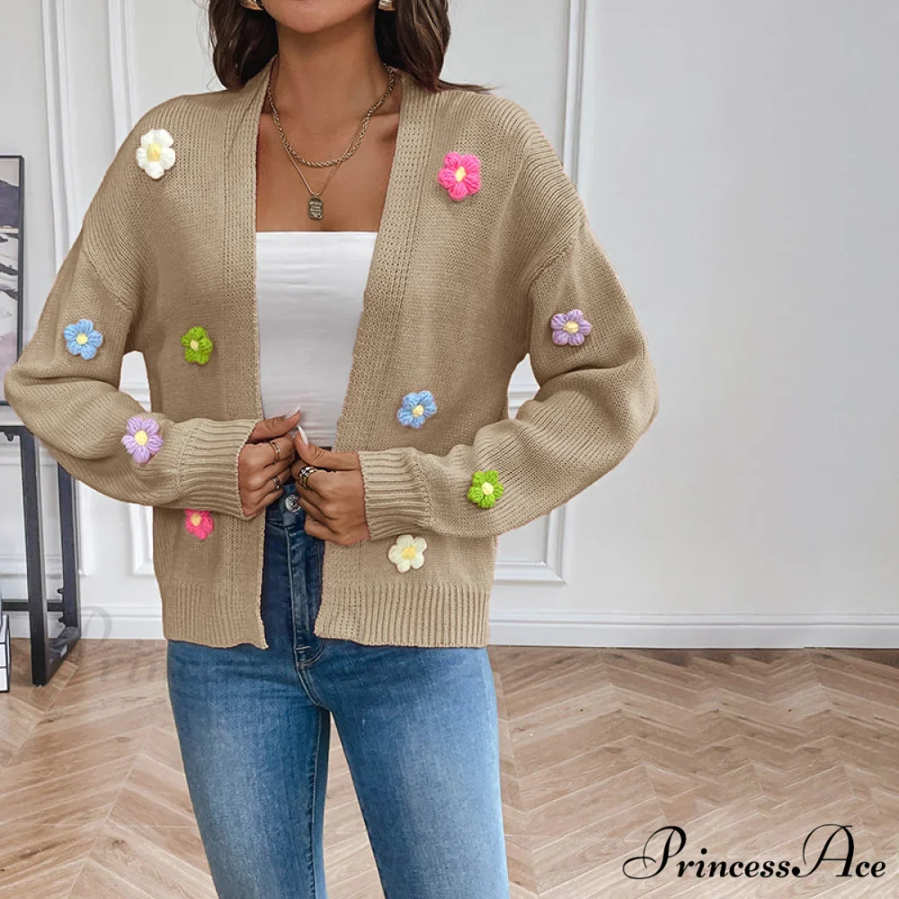 Flowered Knitted Cardigan - Image 7