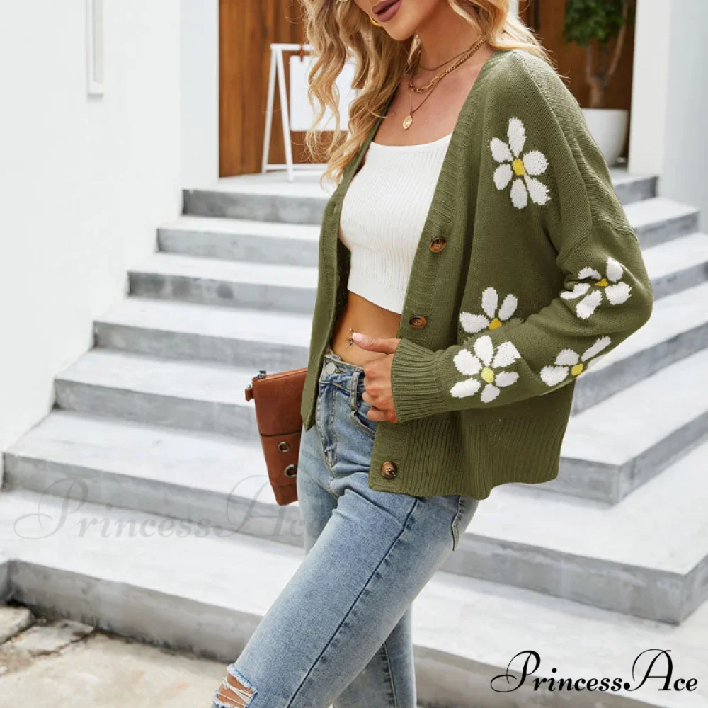 Knitted Flowered Cardigan - Image 18