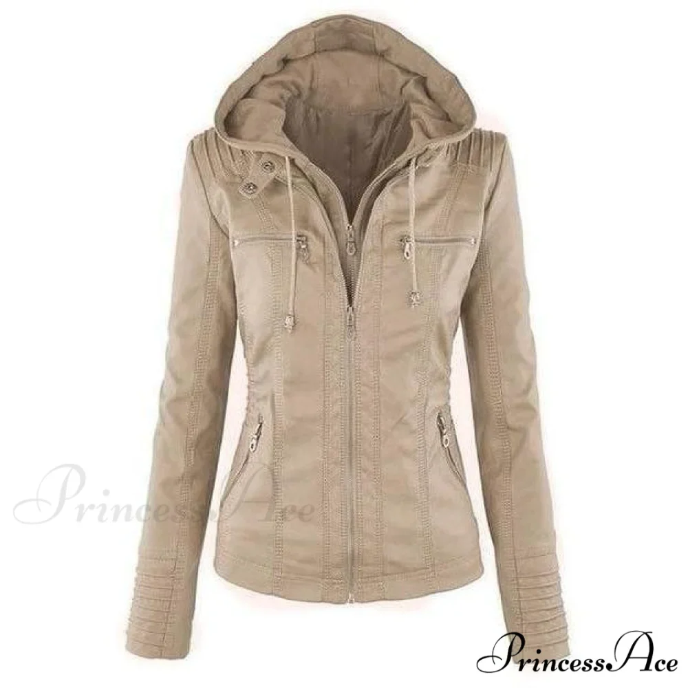 Hooded Leather Jacket - Image 3