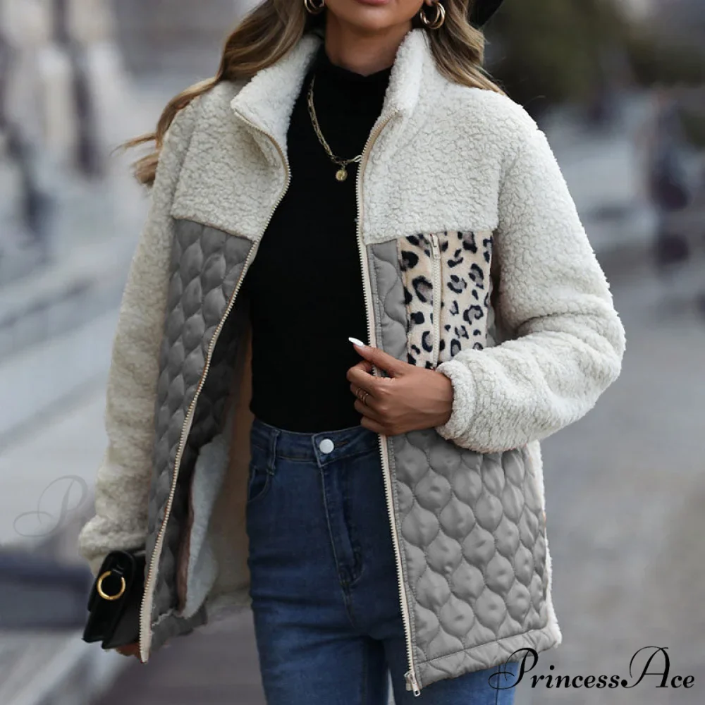 Warm Plush Patchwork Coat - Image 10