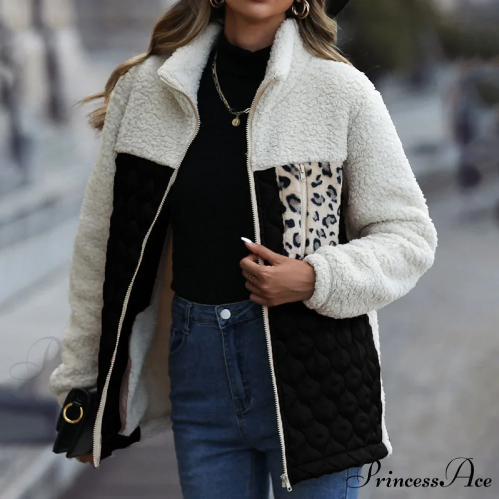 Warm Plush Patchwork Coat - Image 13