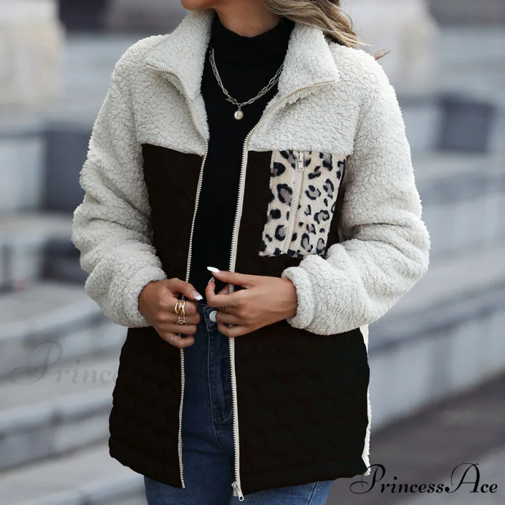 Warm Plush Patchwork Coat - Image 14