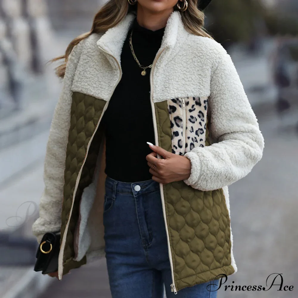 Warm Plush Patchwork Coat - Image 16